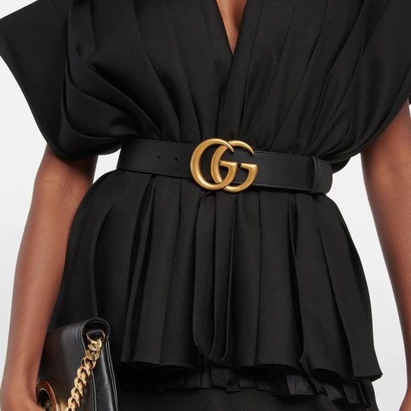Gucci Black Belt Sale Womens with Golden Monogram comes with Box & DustBag