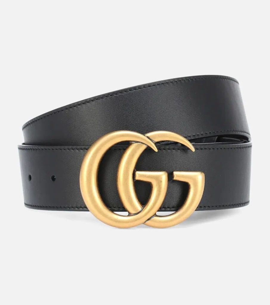 Gucci Black Belt Sale Womens with Golden Monogram comes with Box & DustBag