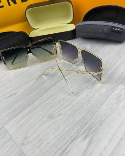 Chanel Gold Metal delicate Sunglasses in Pale Purple and Green iconic lenses Chanel Gold Metal delicate Sunglasses in Pale Purple and Green iconic lenses