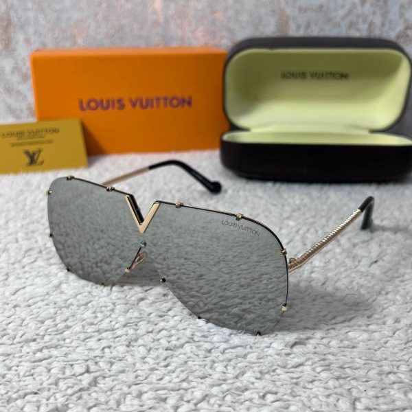 Louis Vuitton Frameless Sunglasses in Grey on Gold