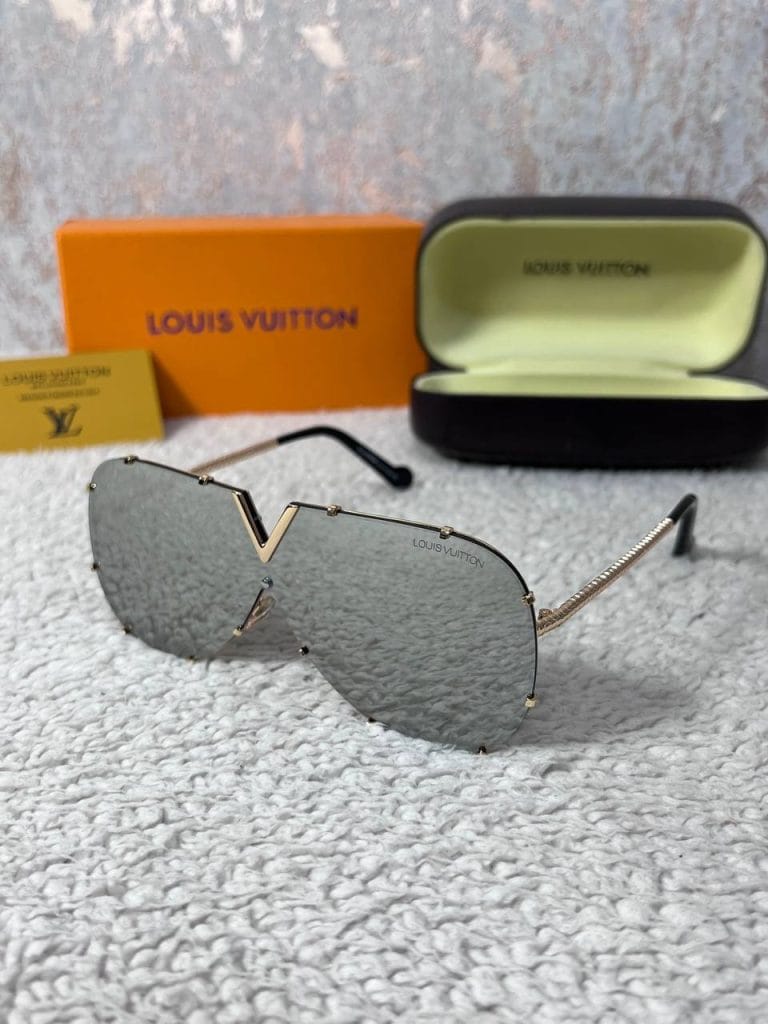 Louis Vuitton Frameless Sunglasses in Grey on Gold