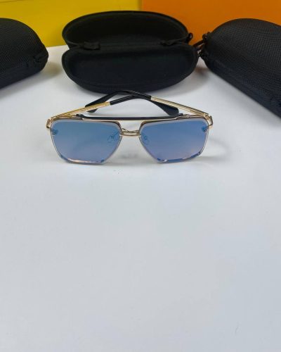 Prada Square Frame Light Blue on Golden Sunglasses