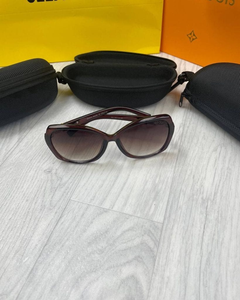 Gucci Brown Black Rectangular Frame Eyewear
