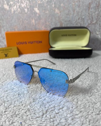 Louis Vuitton Silver Metal Frame Blue Eyewear