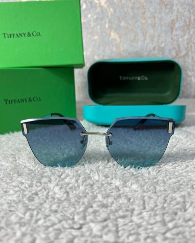 Tiffany & Co. Curved Square Frame Blue Sunglasess