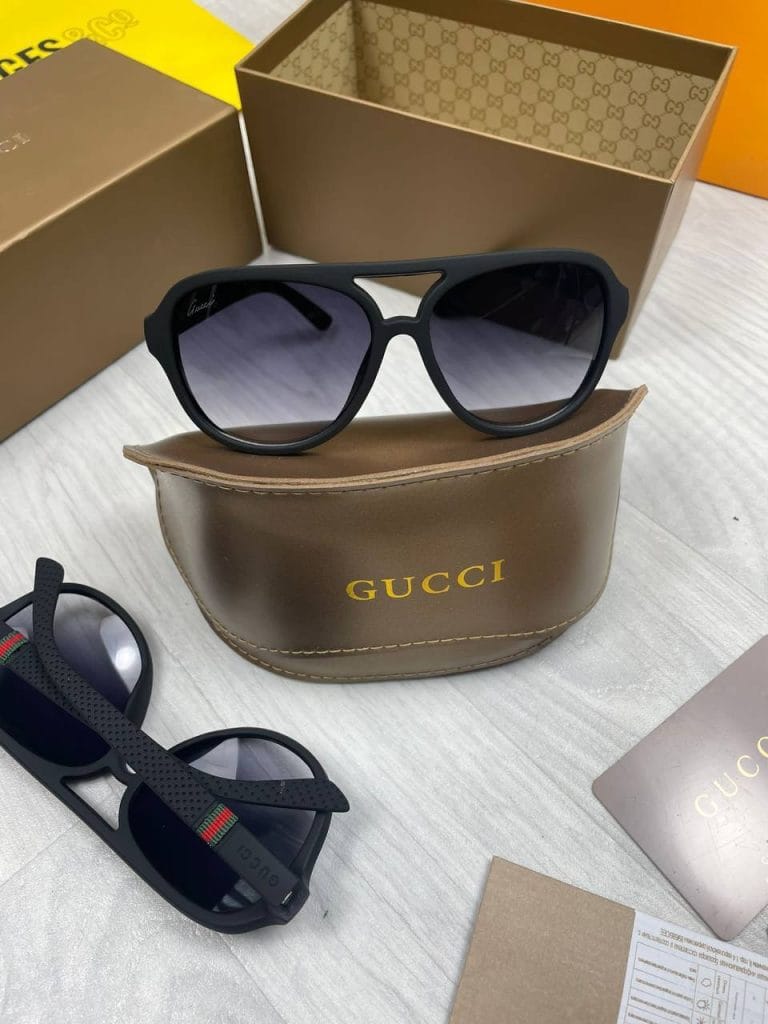 Gucci Black Aviator Glasess Men Comes With Box and Full Packaging