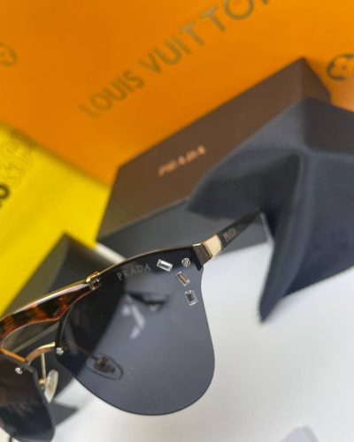 Prada Brown Black Cat Eye Pearl Frame Sunglasses