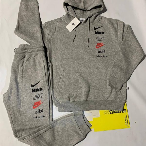 Nike Grey Tracksuit with Pullover Hoodie