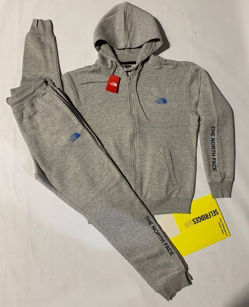The North Face Comfortable Tracksuit in grey colorswith Hoodie