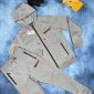 Prada Zipper Tracksuit with Hoodie in grey Color