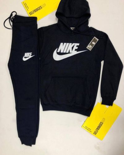 Nike Logo Printed Comfortable Tracksuit with Pullover Hoodie in 2 Colors