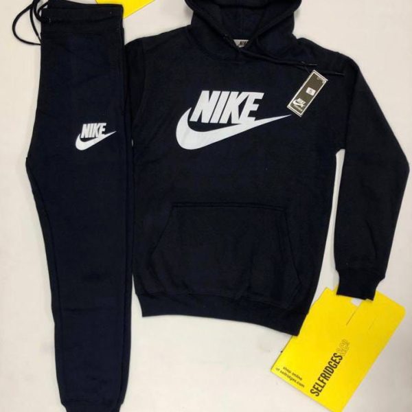 Nike Logo Printed Comfortable Tracksuit with Pullover Hoodie in 2 Colors