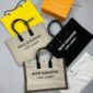 YSL Saint Laurent Rive Gauche canvas Tote Bag Shopping & Handbag in Black Grey Colours