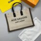YSL Saint Laurent Rive Gauche canvas Tote Bag Shopping & Handbag in Black Grey Colours