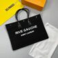YSL Saint Laurent Rive Gauche canvas Tote Bag Shopping & Handbag in Black Grey Colours