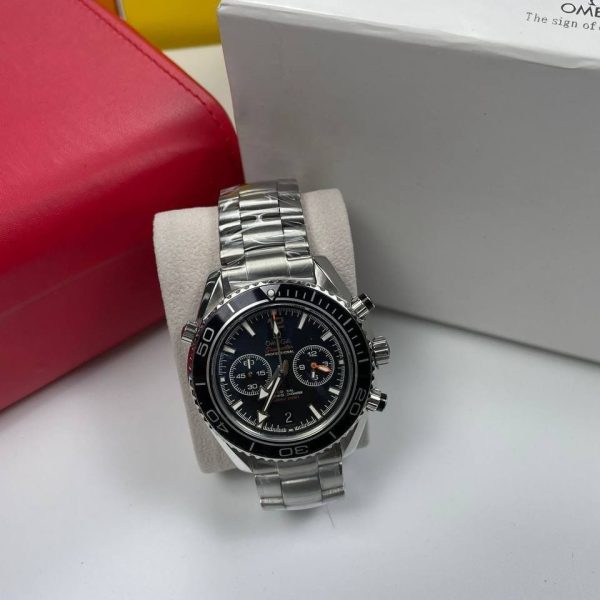 Omega Seamster Black Dial with Date Silver Watch