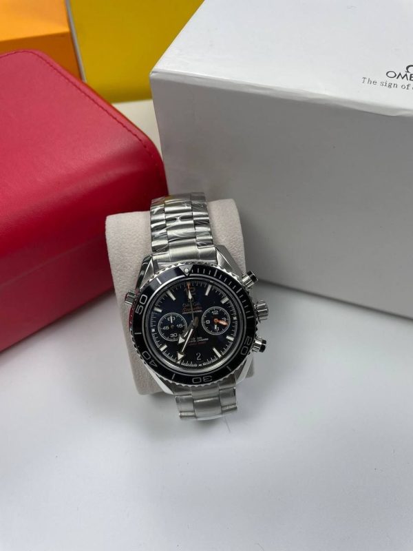 Omega Seamster Black Dial with Date Silver Watch