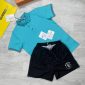 Moncler Blue Polo Shirt with Black Short