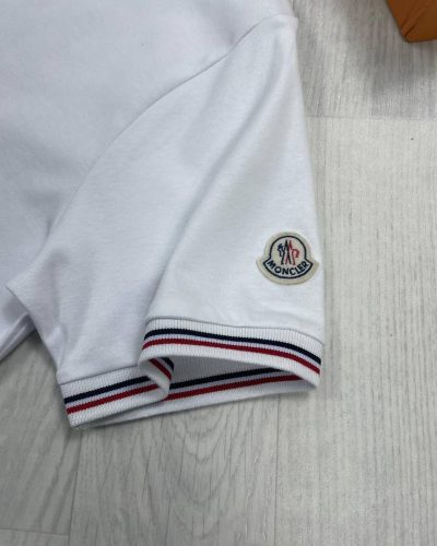 Moncler White Polo Shirts with Short