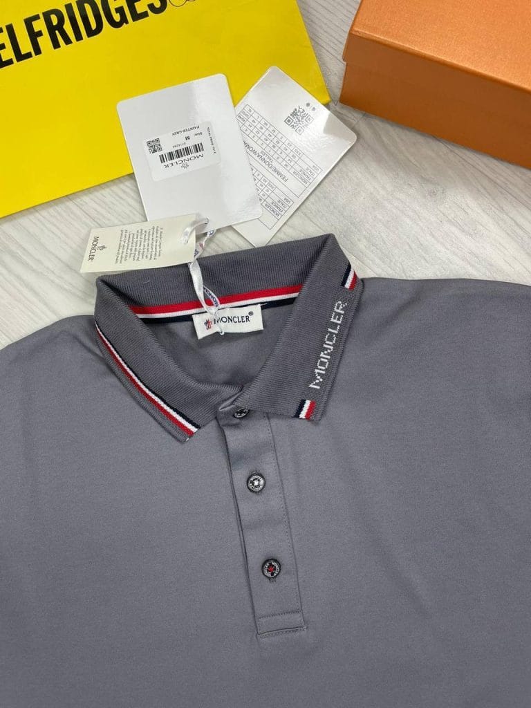 Moncler Grey Polo Shirt with Short