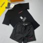Prada black T-shirt and black Short Set with Horizon Printed Monogram on Short