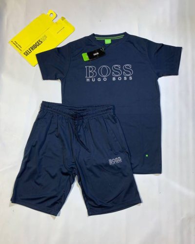 Hugo Boss T-shirt and Short Set in Navy Blue Colour