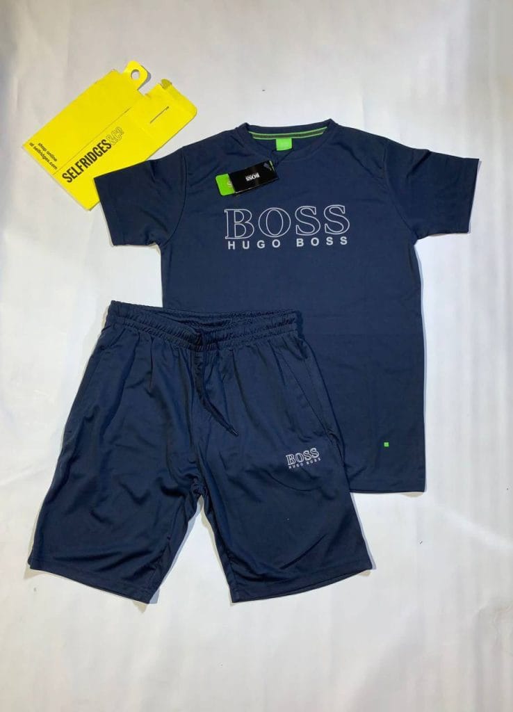 Hugo Boss T-shirt and Short Set in Navy Blue Colour