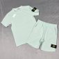 Stone Island T-shirt and Short Set in Light Blue Colour