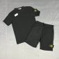 Stone Island T-shirt and Short Set in Black Colour