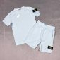 Stone Island T-shirt and Short Set in White Colour