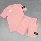 Stone Island T-shirt and Short Set in Pink Colour
