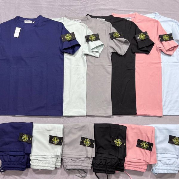 Stone Island T-shirt and Short Set in Variety of Colors