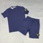 Stone Island T-shirt and Short Set in Navy Blue Colour