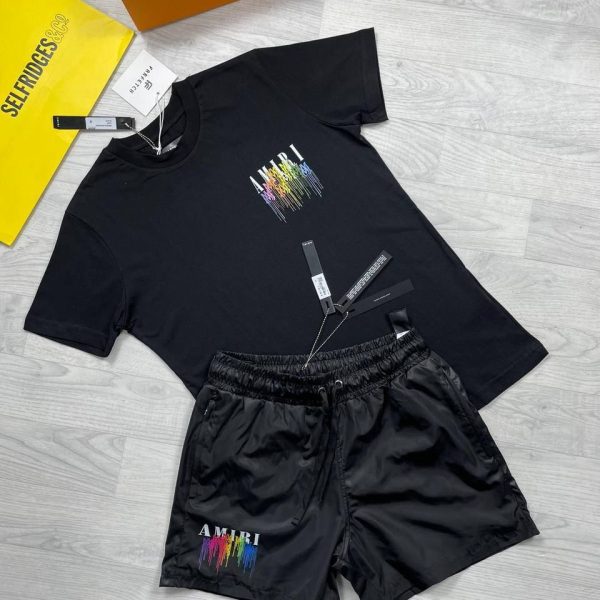 Amiri Black T-shirt and Shorts Set