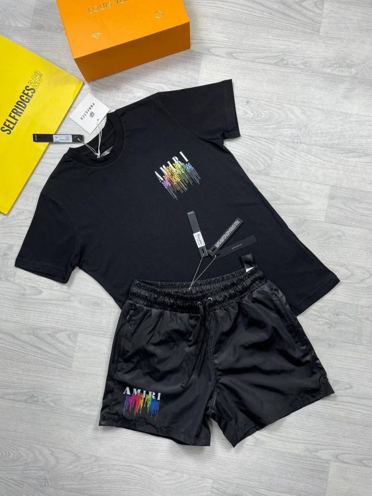 Amiri Black T-shirt and Shorts Set