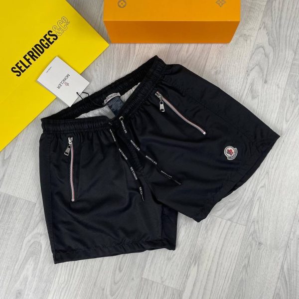 Moncler Zipper Black Shorts