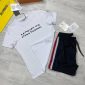 Moncler Logo Printed white T-shirt and Black Short