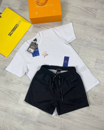 Paul and Shark T-shirts and Shorts Set in White
