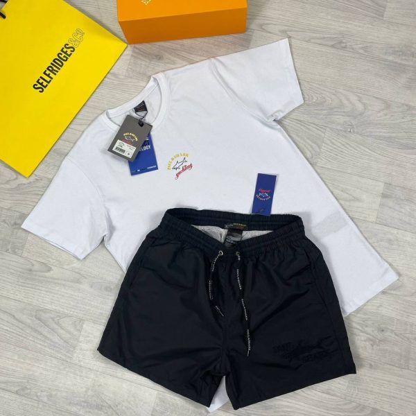 Paul and Shark T-shirts and Shorts Set in White