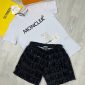Moncler Logo Printed white Tshirt and Black Shorts set