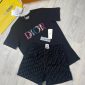 Dior Floral Printed T-shirts and Shorts set in Black T-Shirt