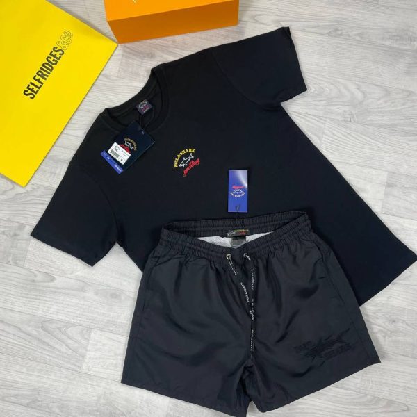 Paul and Shark T-shirts and Shorts Set in Black T-Shirt