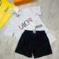 Dior Floral Printed T-shirts and Shorts set in White T-Shirt