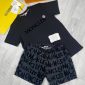 Moncler Logo Printed BlackTshirts and Black Shorts set