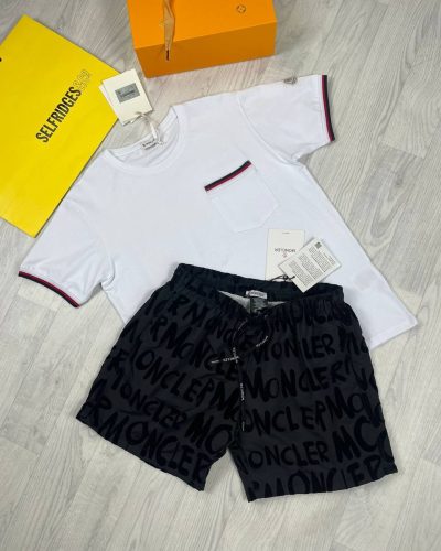 Moncler White T-shirts and Black Short set