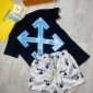 Off-White X Printed T-shirts with White Shorts in Black Colour