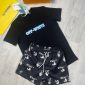 Off-White T-shirts with Black Shorts in Black Colour
