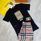 Burberry London England T-shirts with Beige Check Shorts in Black Colour