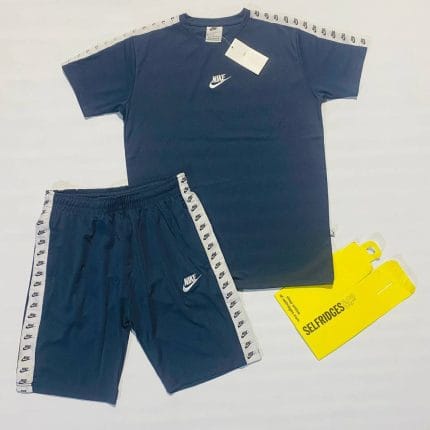 Nike Logo Tapping T-shirts and Shorts set in Blue Colour