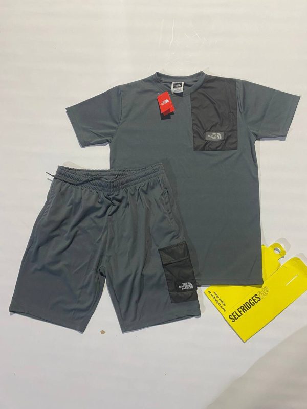The North Face T-shirts and Shorts Set in Grey Colour The North Face T-shirts and Shorts Set in Grey Colour